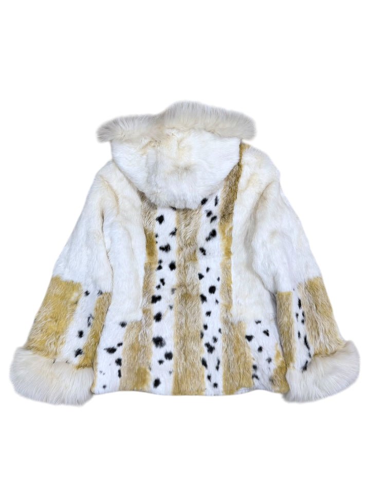 2000s real fur hooded jacket