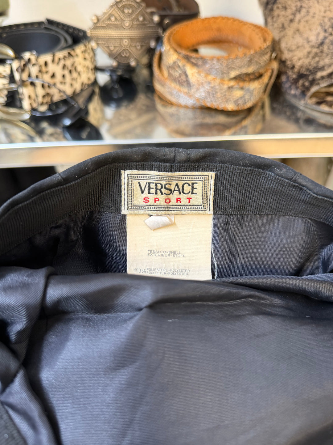 Versace Sport black Medusa flat cap (M)
