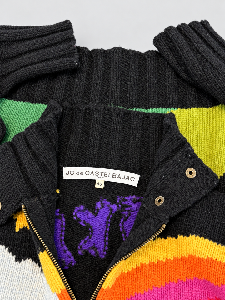 JC de Castelbajac “Sky Land” rainbow wool zip cardigan
