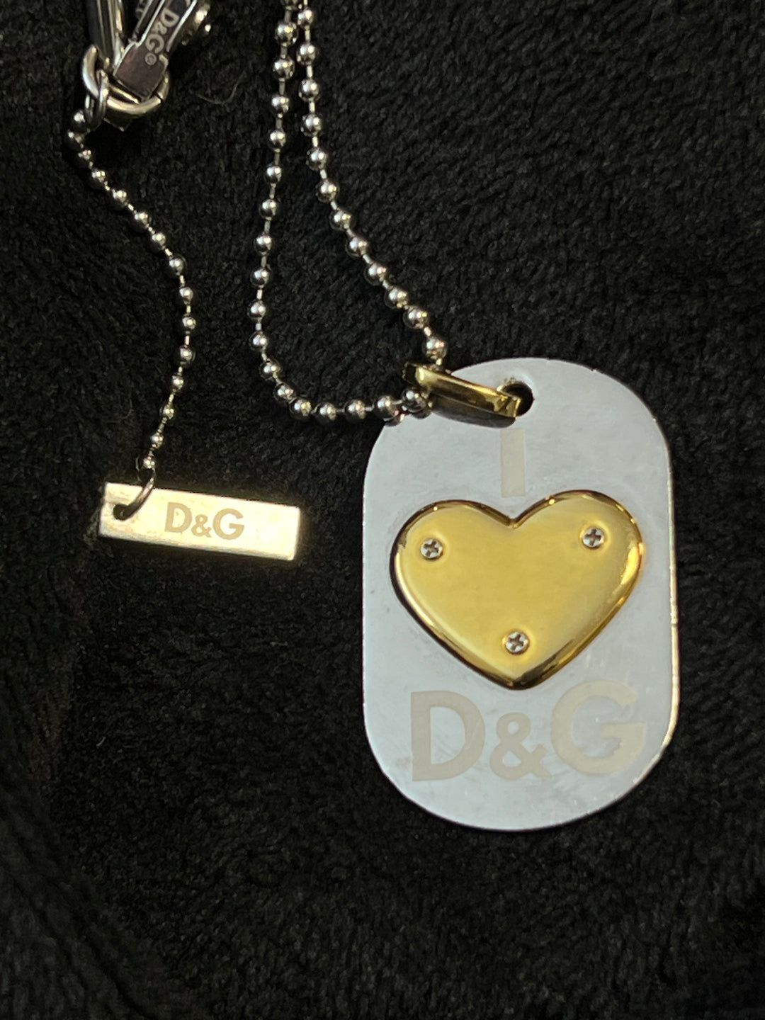 Dolce&Gabbana Necklace with Heart Pendant Silver with Gold