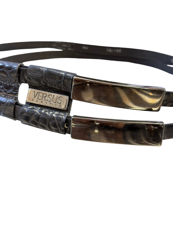 Versus Versace Vintage Double-Strap Leather Belt