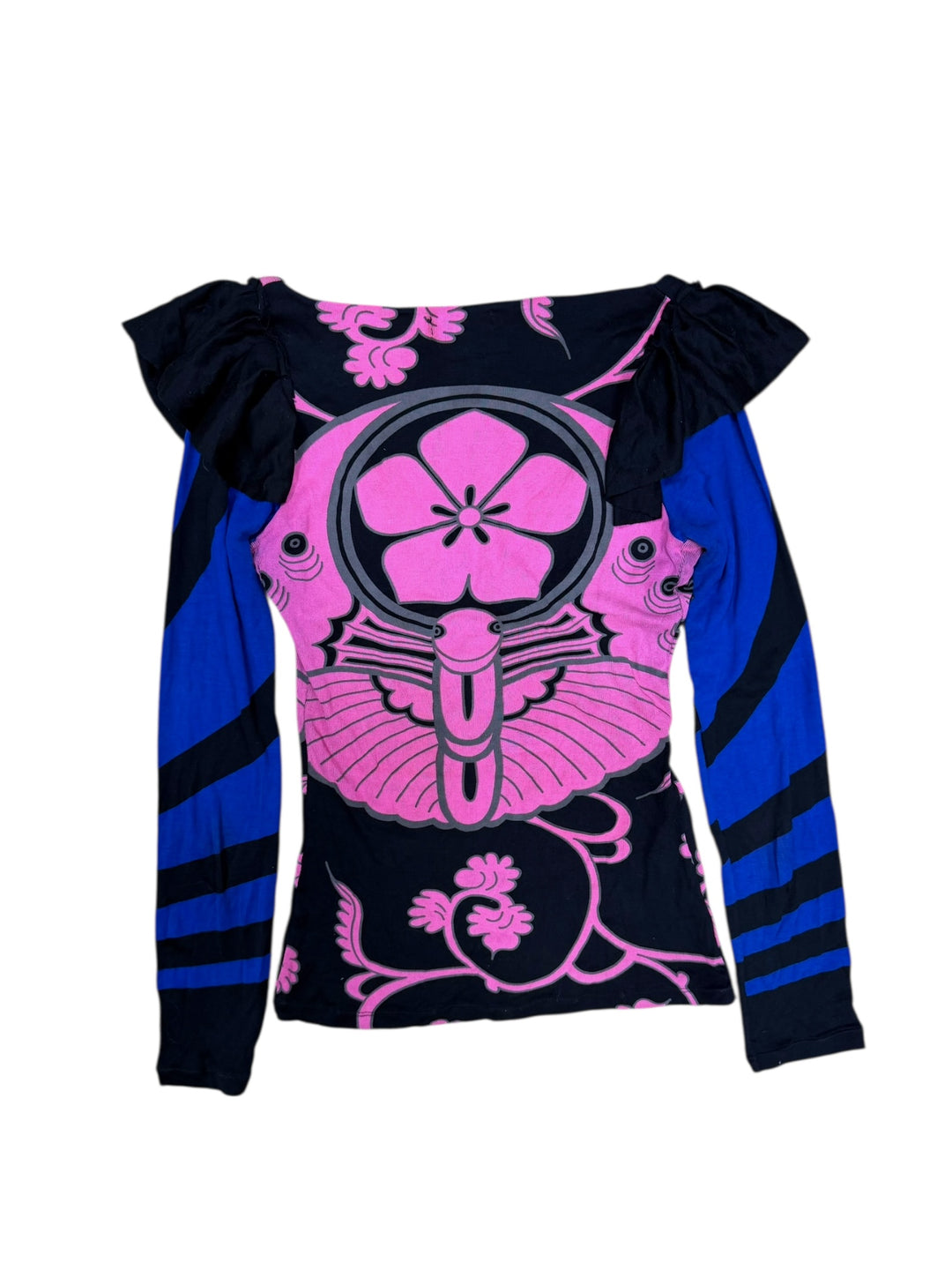 Custo Barcelona 2000s Psychedelic Butterfly Print Top