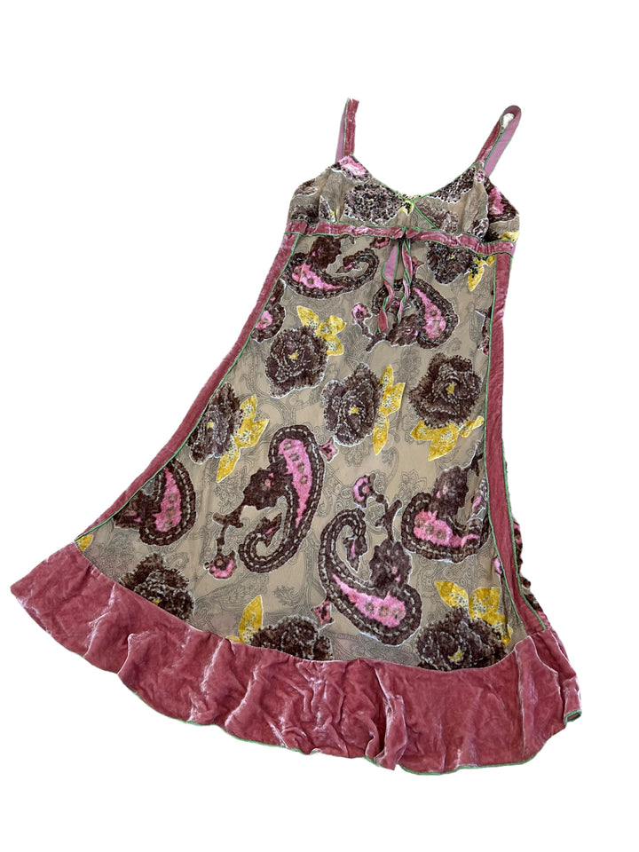 CRISTINAEFFE vintage Paisley rayon & silk dress medium