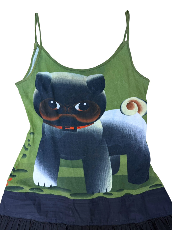 Custo Barcelona dog print drop waist dress