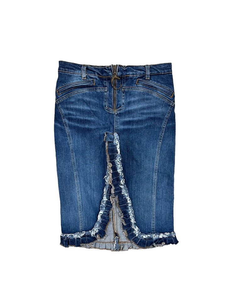 Just Cavalli 00’s midi denim skirt small(36)