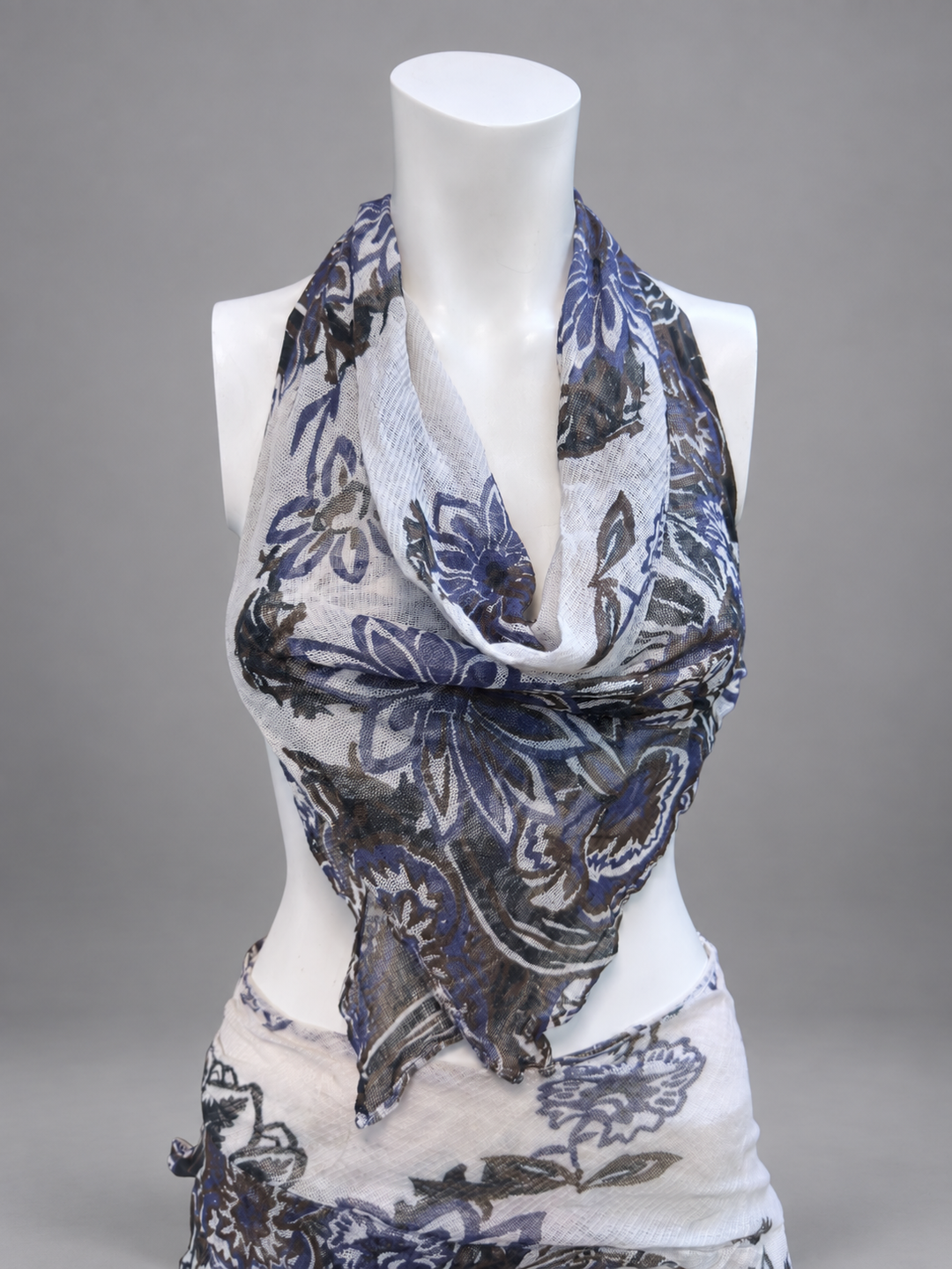 Marina Babini floral halter top & ruched mini skirt set