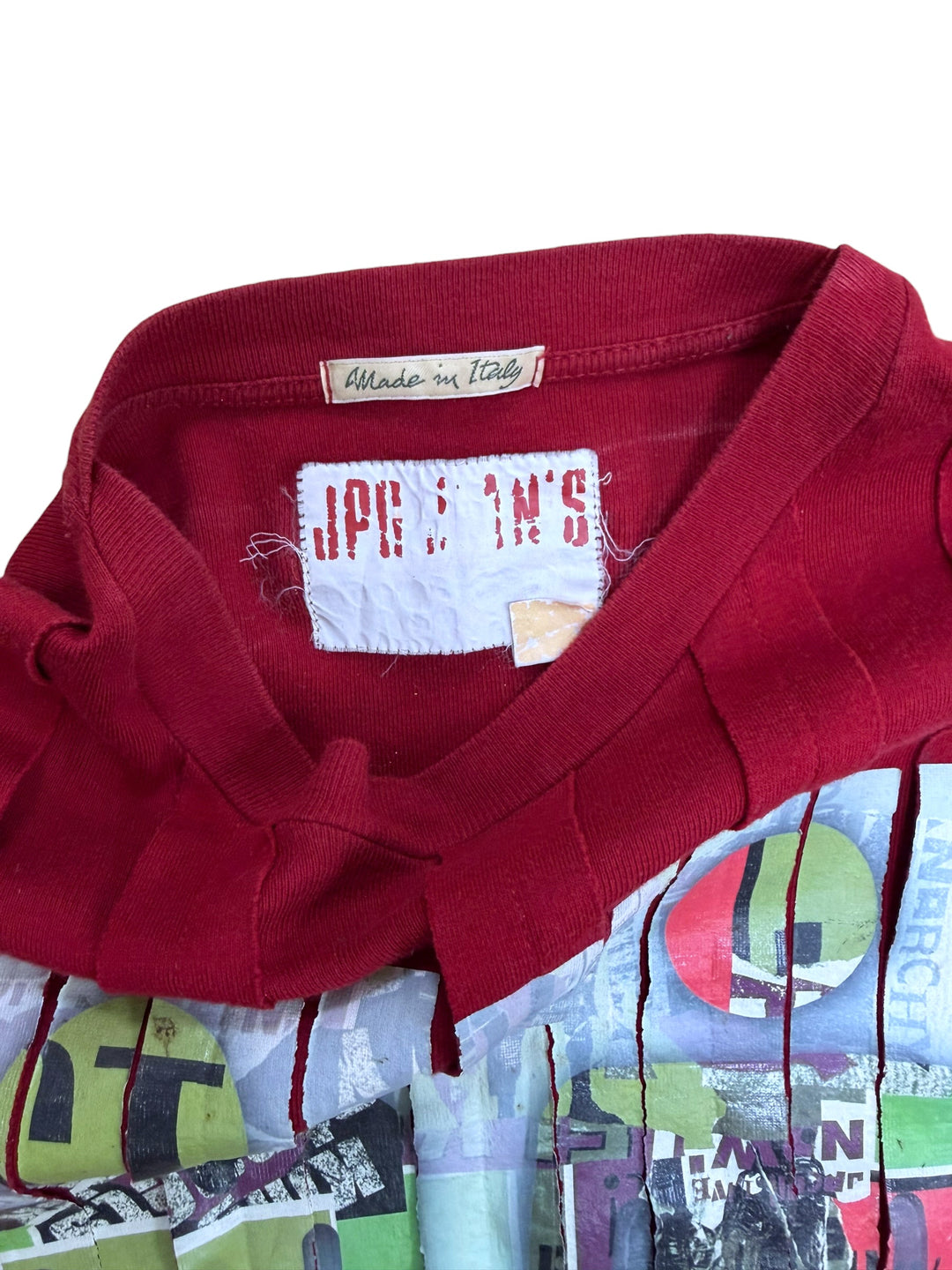 Jean Paul Gaultier pleated collage print sweatshirt