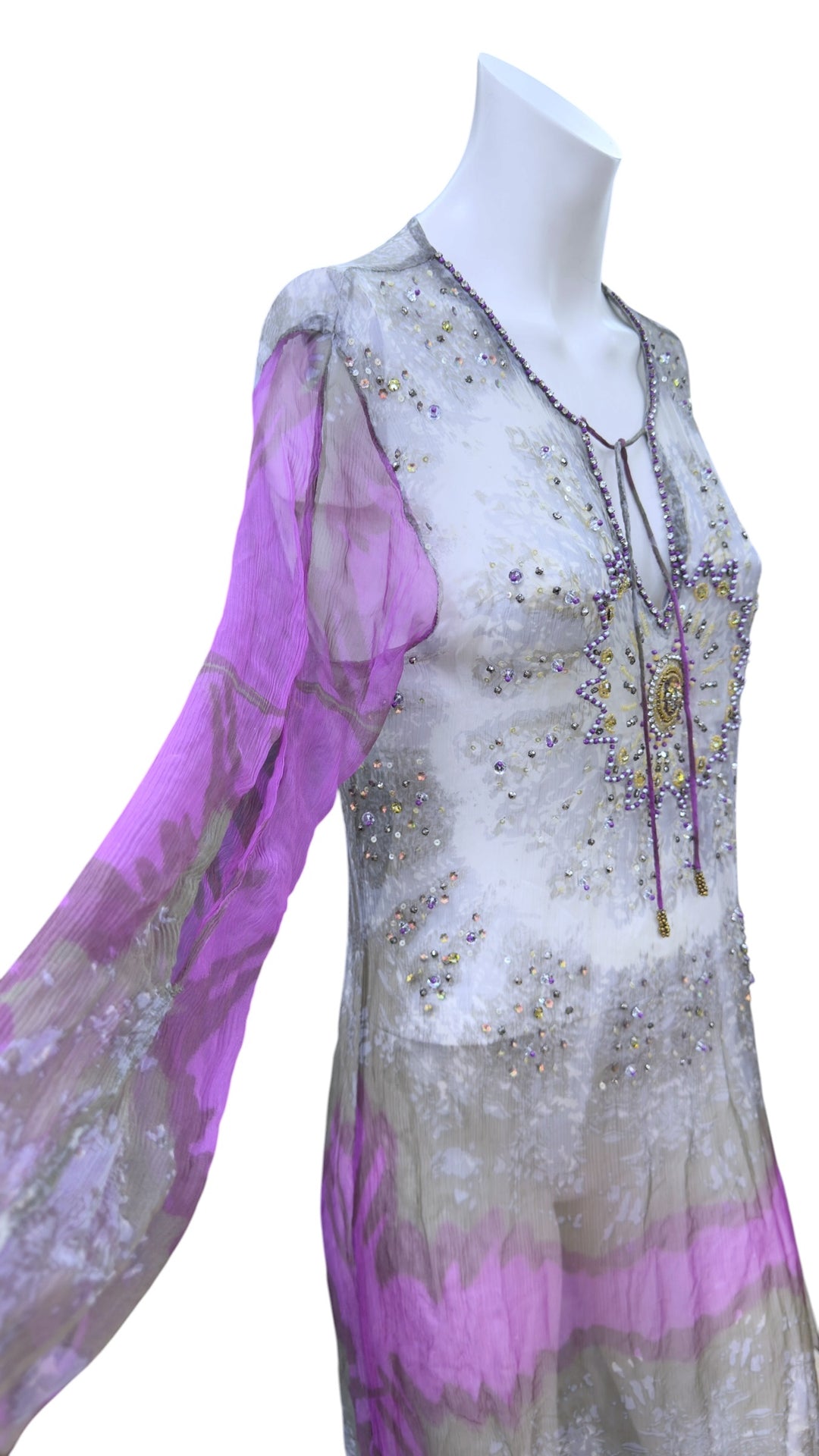 Omai embellished sheer maxi dress