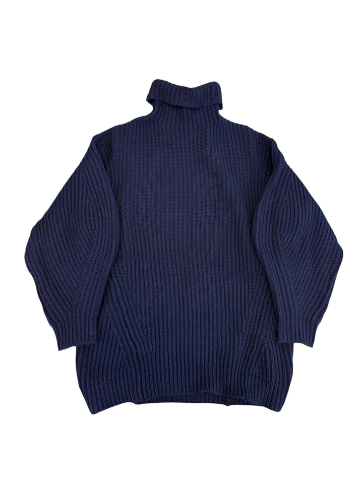 Acne Studios navy rib knit turtleneck sweater