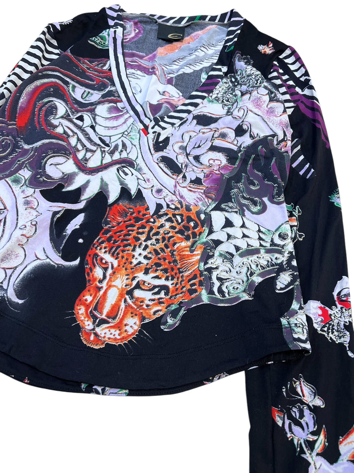 Just Cavalli grunge print top medium