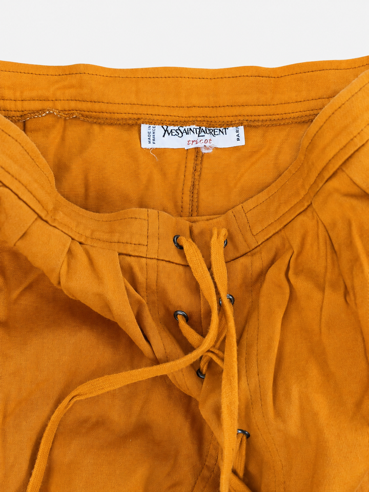 Yves Saint Laurent lace-up midi skirt