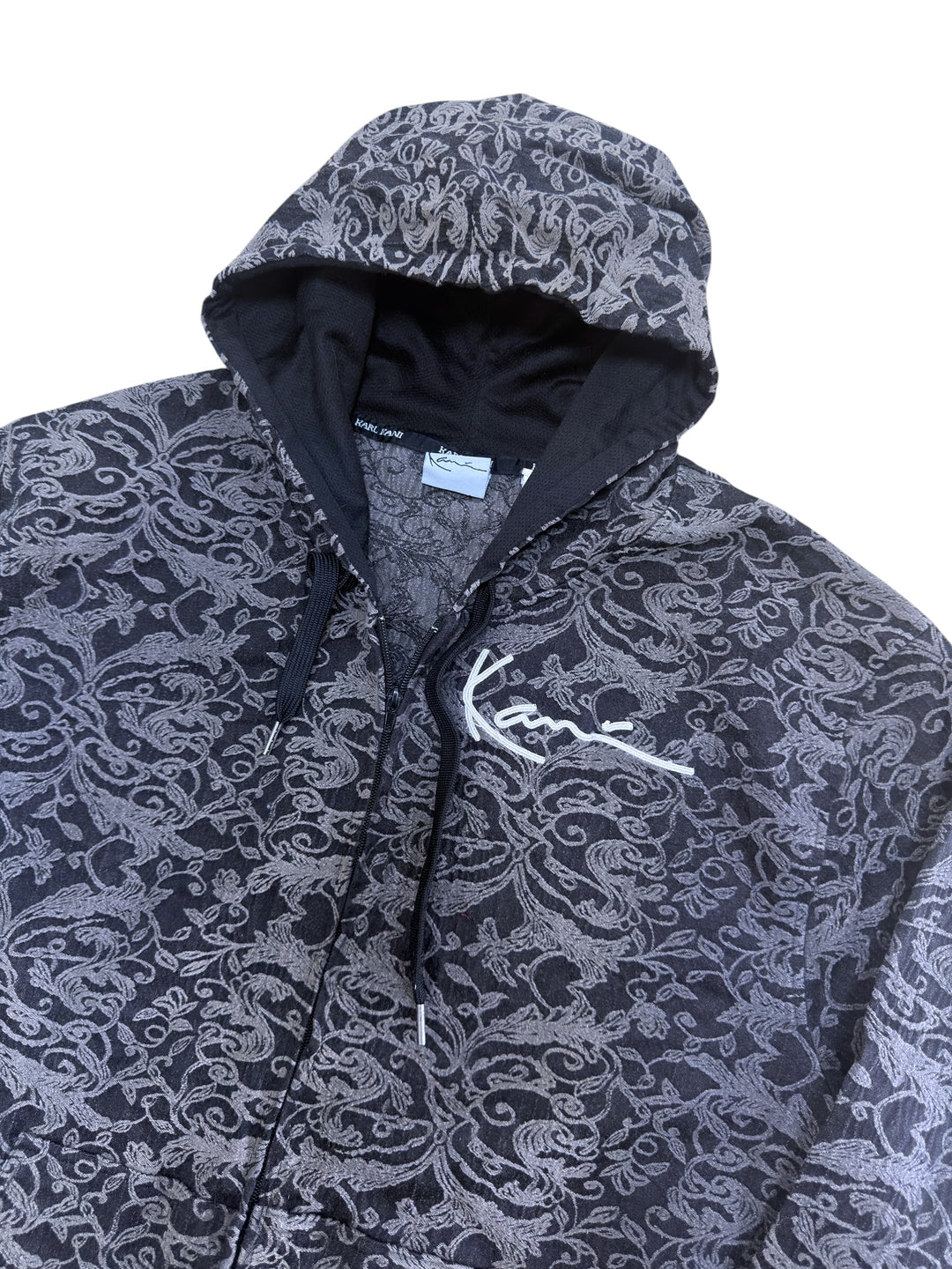 Karl kani vintage all over paisley print zip hoodie extra large
