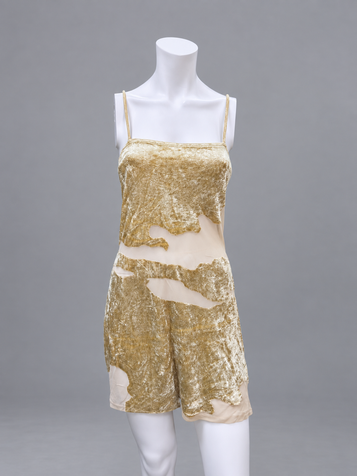 La Perla velvet & sheer mesh slip dress