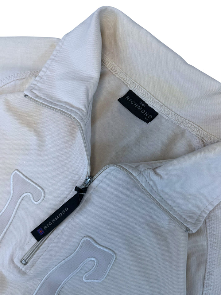 John Richmond embroidered half zip polo