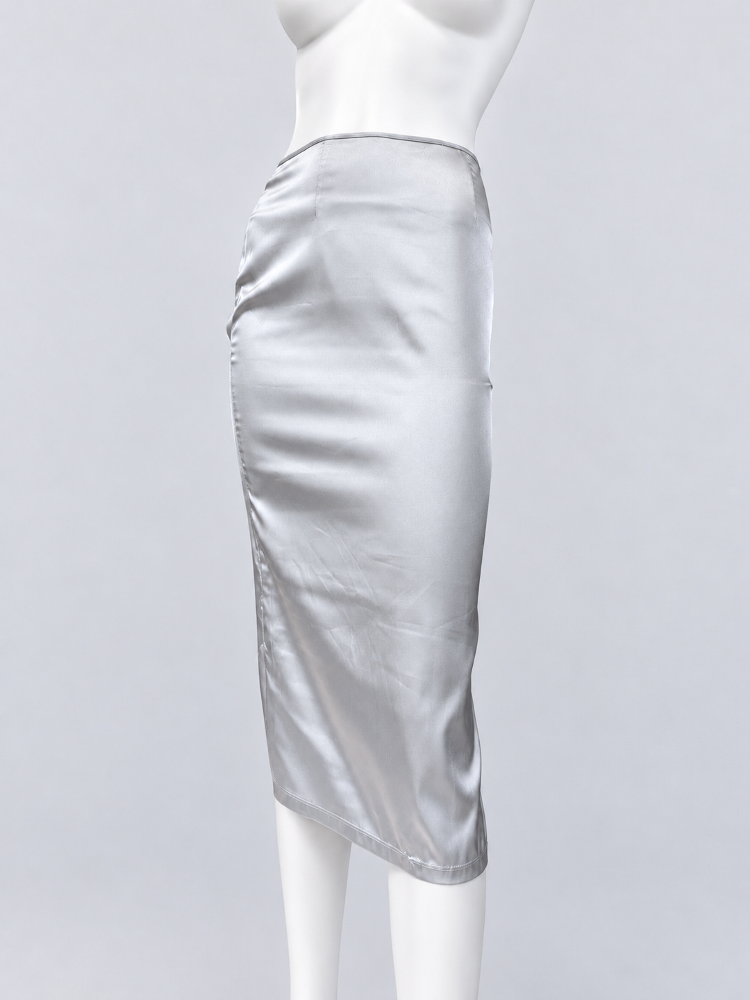Dolce&Gabbana silver satin pencil skirt