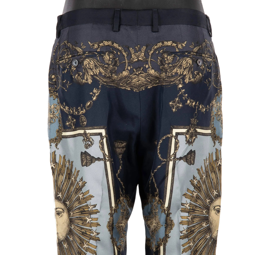 Dolce&Gabbana Baroque Zodiac Sun Silk Vest & Pants Set Medium