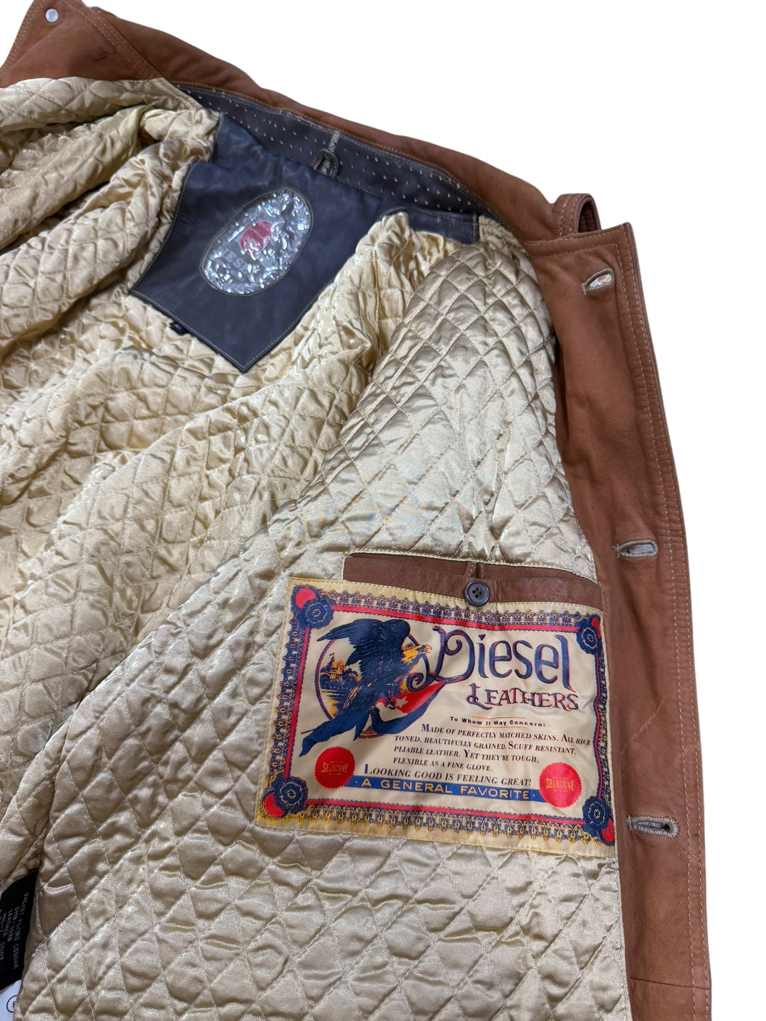 Diesel Vintage Leather Military Aviator Flight Coat