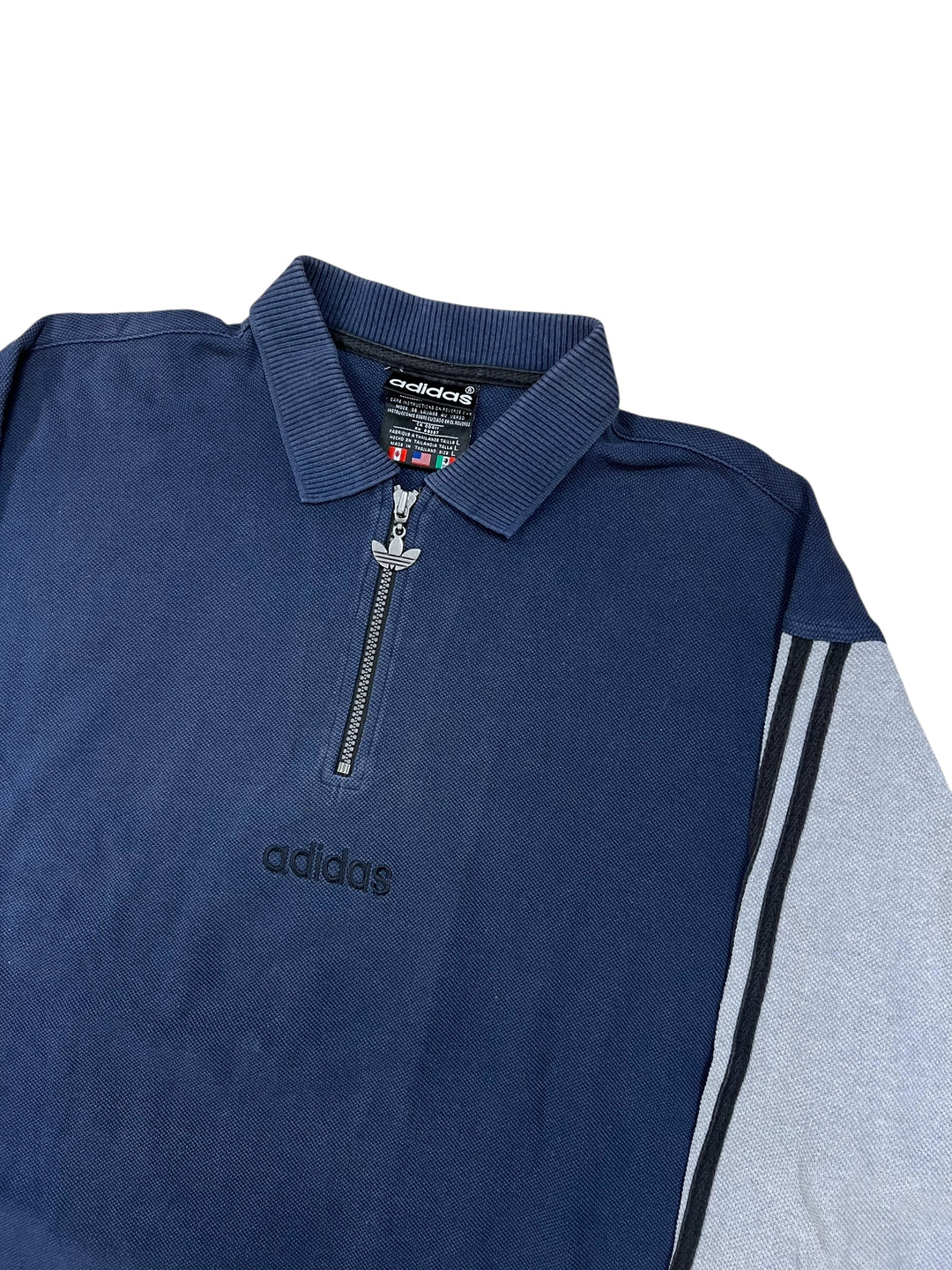 Adidas Vintage Long Sleeve Polo Sweatshirt Men’s Large