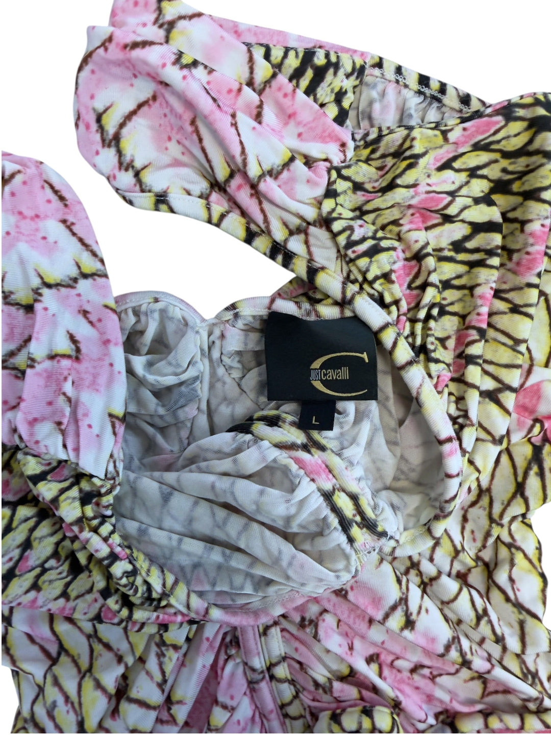 Just Cavalli 2000s ruched animal print top
