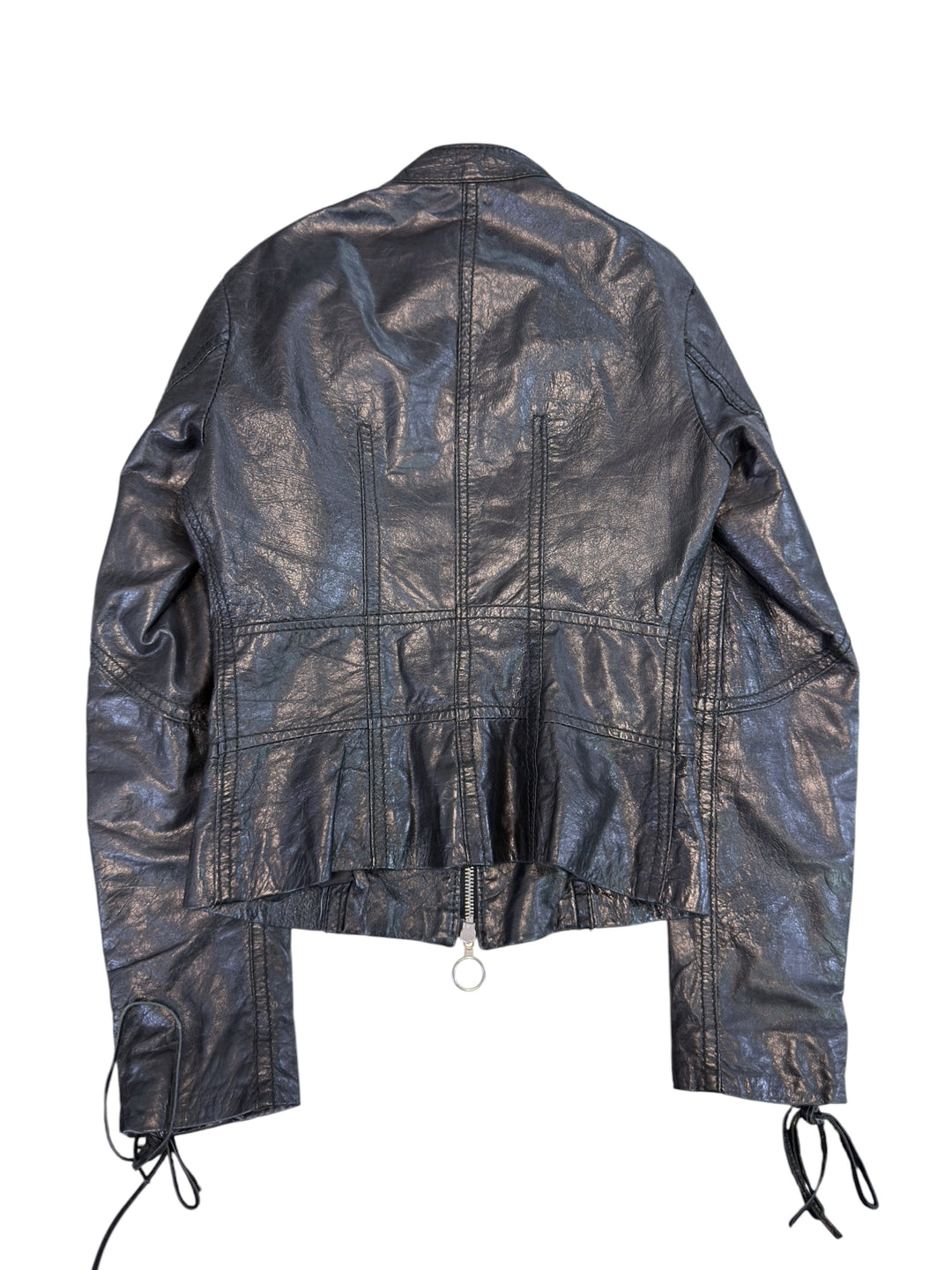 Denny Rose leather lace-up sleeve jacket