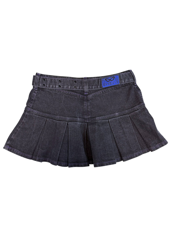 Fiorucci belted pleated denim mini skirt