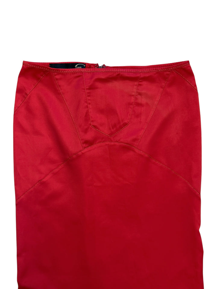 Just Cavalli red satin mermaid skirt