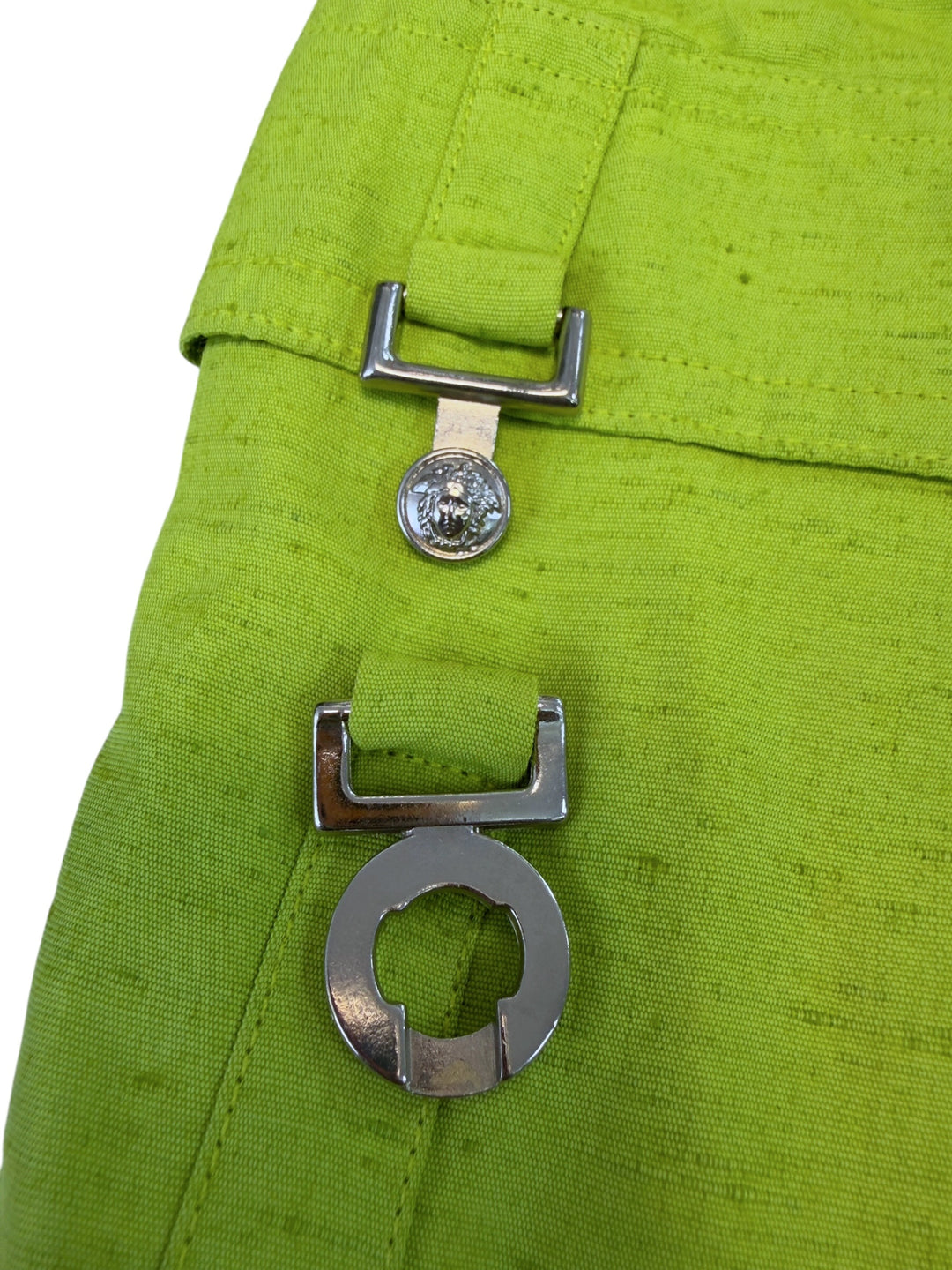 Versace Jeans Couture lime green mini skirt