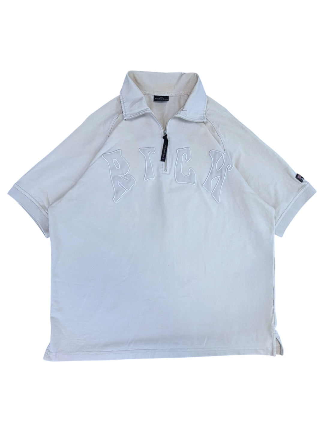John Richmond embroidered half zip polo