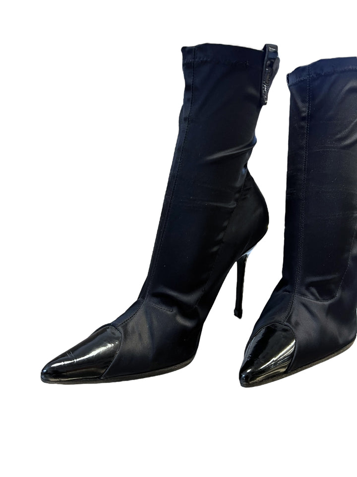 Roccobarocco y2k Black Stiletto Ankle Boots Size 39