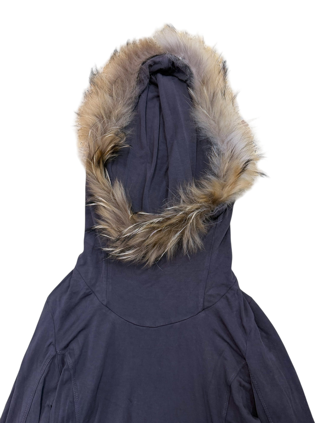 MET long sleeve top with real fur hood trim