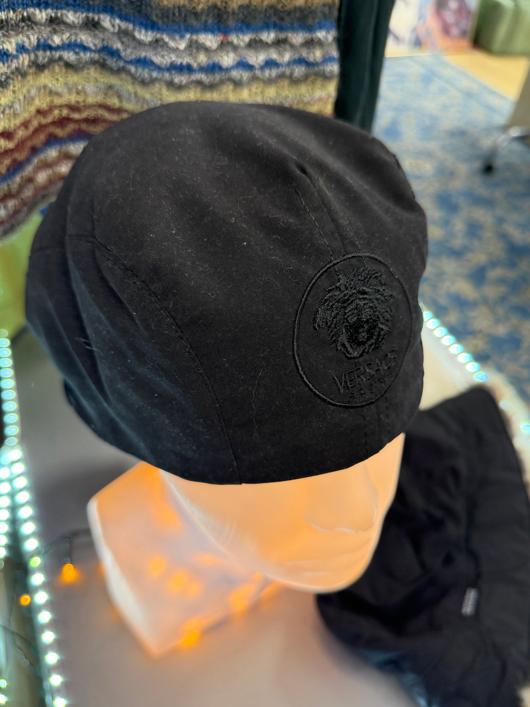 Versace Sport black Medusa flat cap (M)
