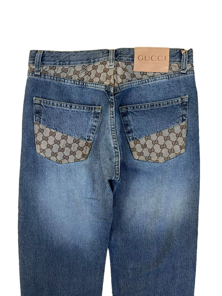 Deadstock 90’s Gucci monogram jeans women’s small(36)