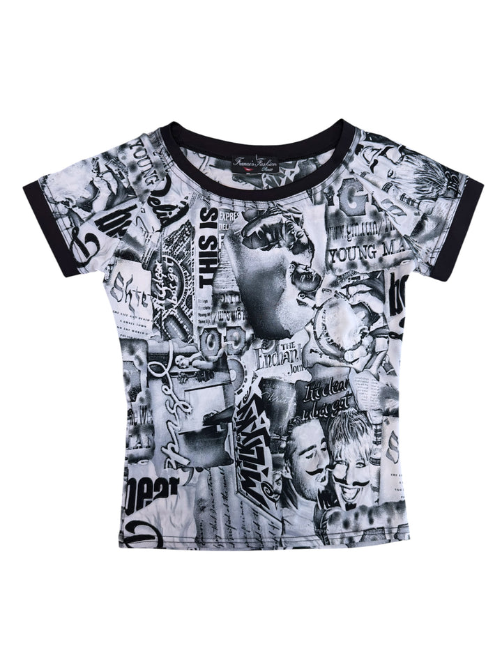2000s graphic collage tee