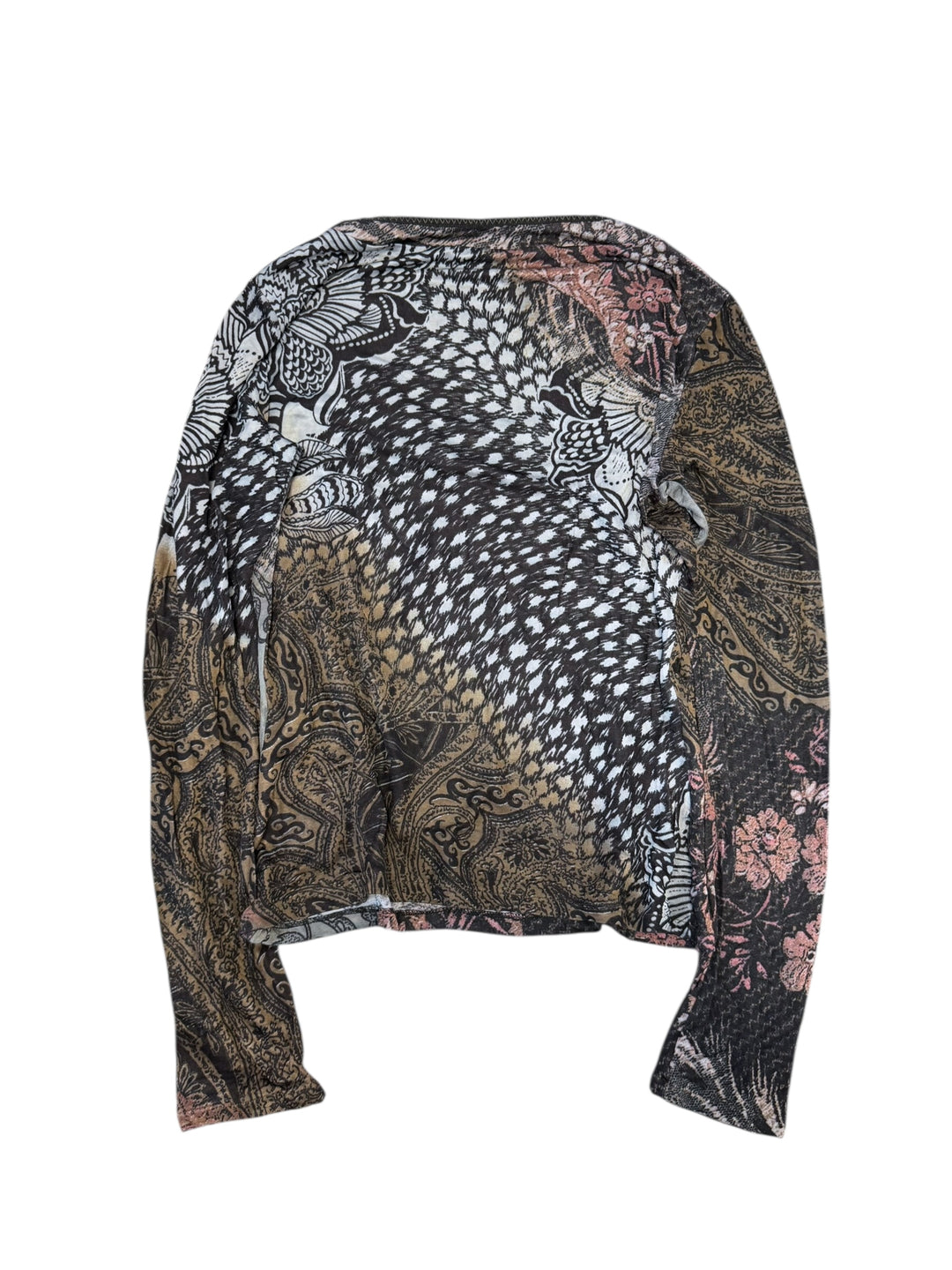 2000s Class Roberto Cavalli Baroque Mesh Top