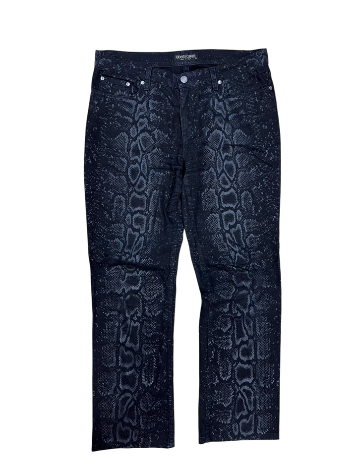 Roberto Cavalli AW1999 Black Serpent Python Pants Men’s Medium