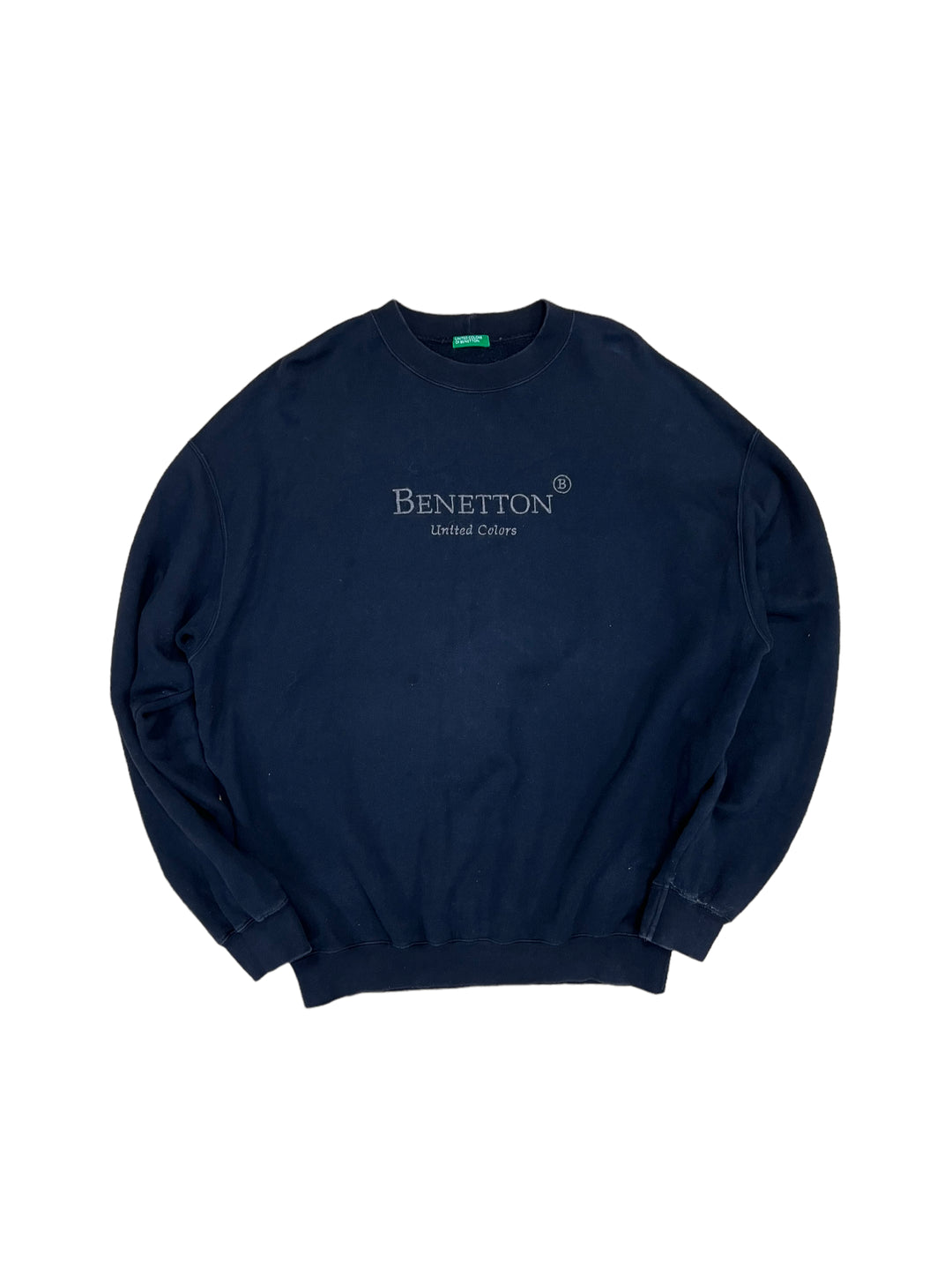 United Colors of Benetton Vintage Black Sweatshirt w/ Embroidered logo Men’s Extra Large