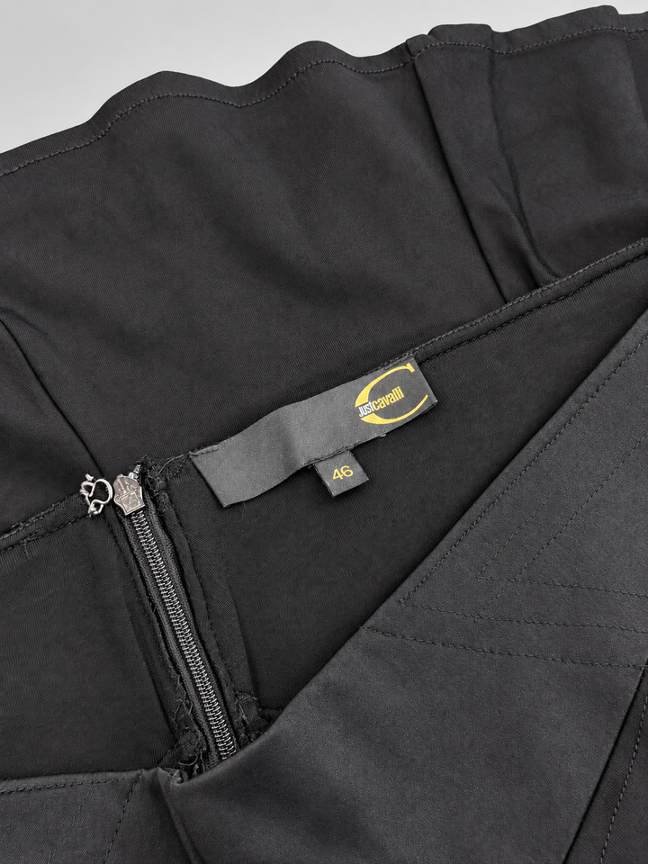 Just Cavalli black flared mini skirt