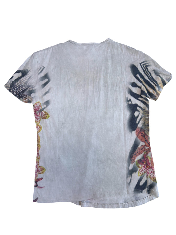 Just Cavalli vintage tropical zebra print t-shirt