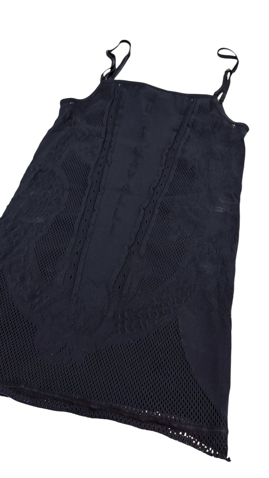 Just Cavalli mesh tank top with perforated/fishnet details