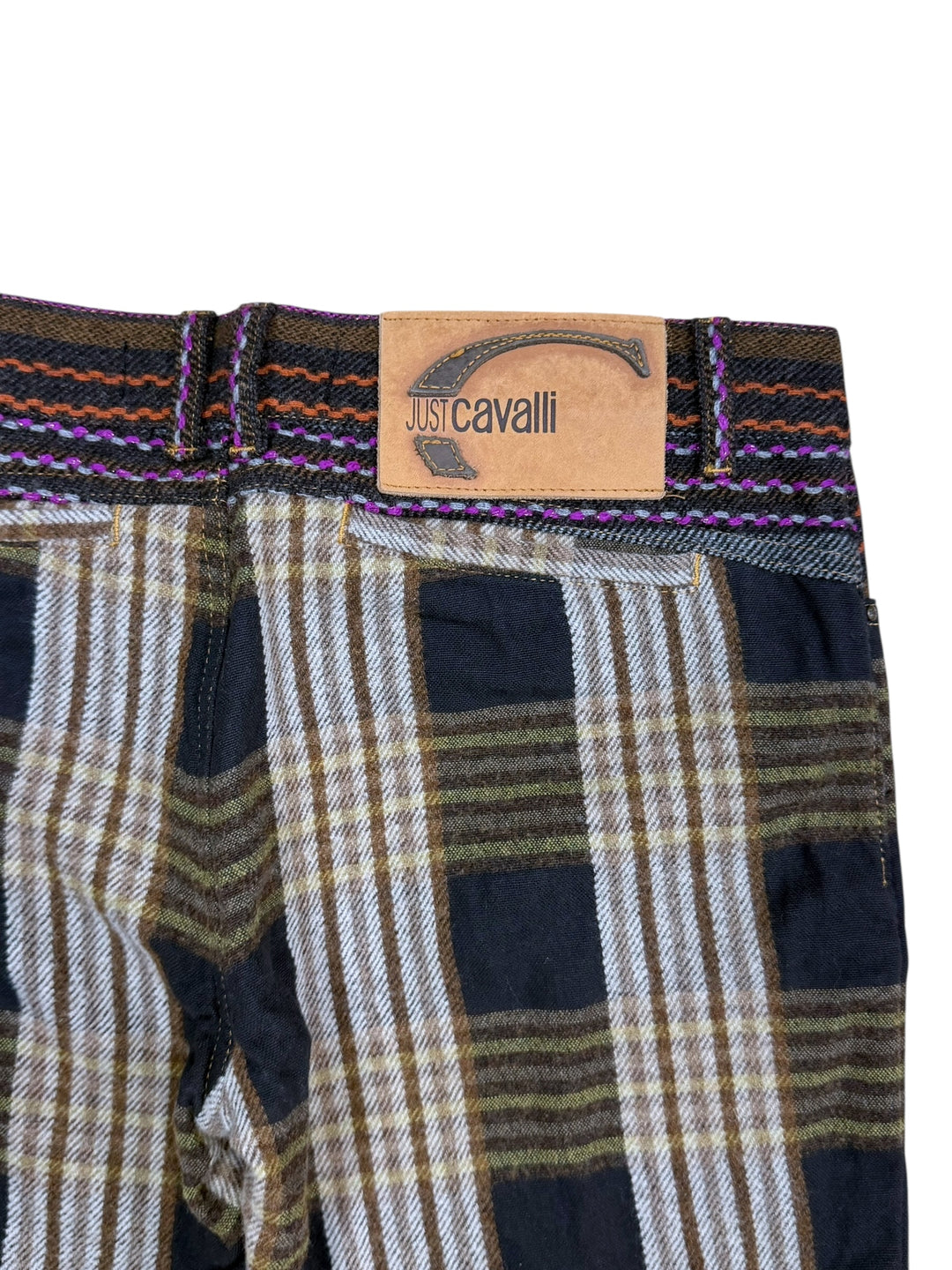 Just Cavalli checked cropped low waist trousers s/m