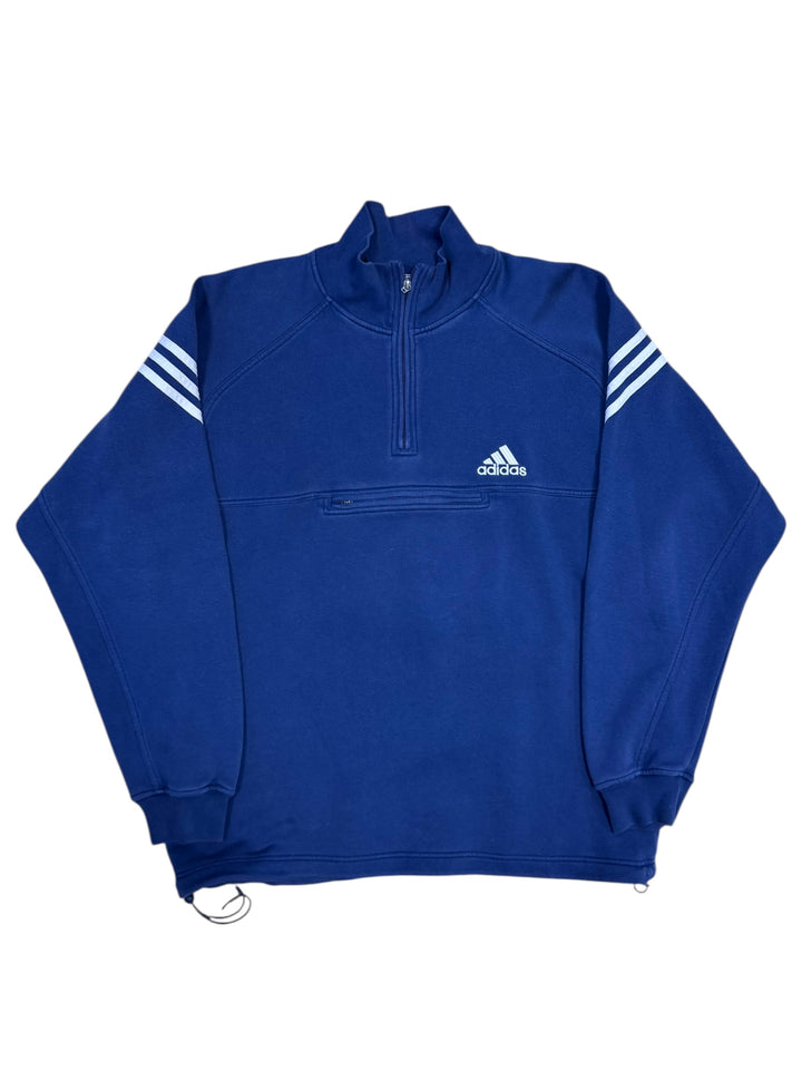 Adidas blue quarter-zip sweatshirt extra large