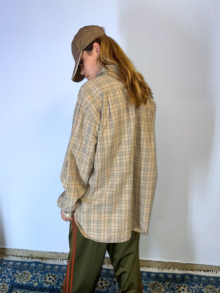 Burberry checked vintage beige shirt men’s XXL