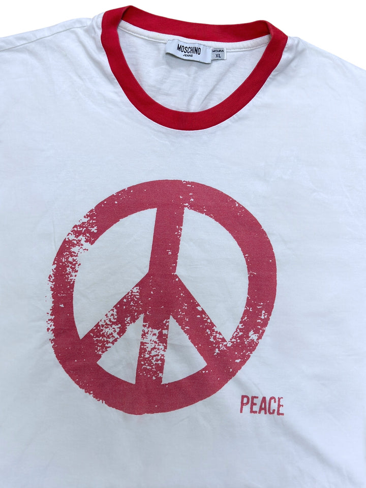 Moschino Peace symbol graphic ringer t-shirt