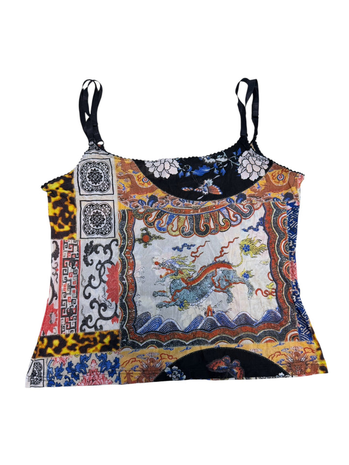 Roberto Cavalli oriental print camisole top
