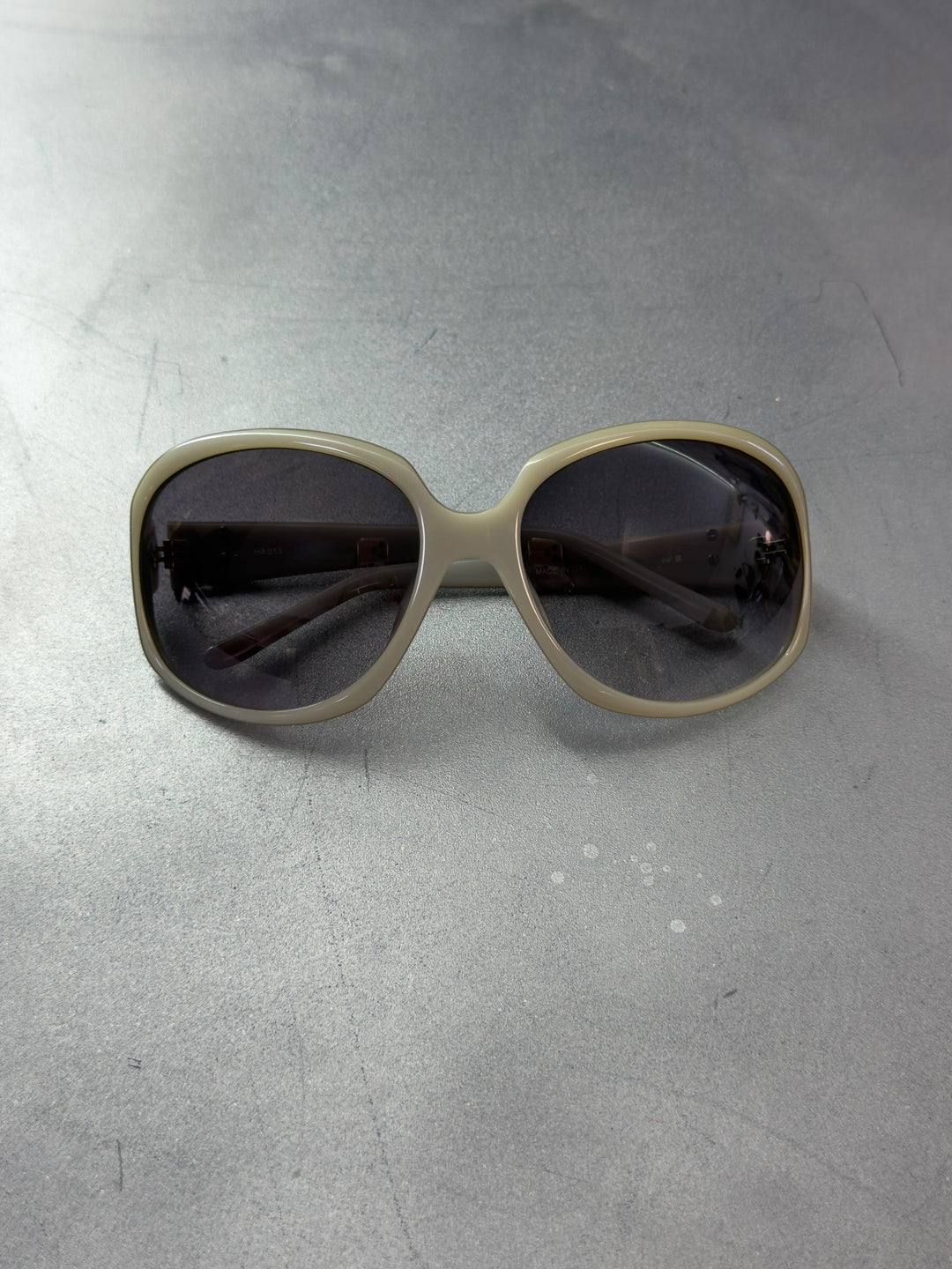 Vintage Italian oversized square sunglasses beige acetate gradient