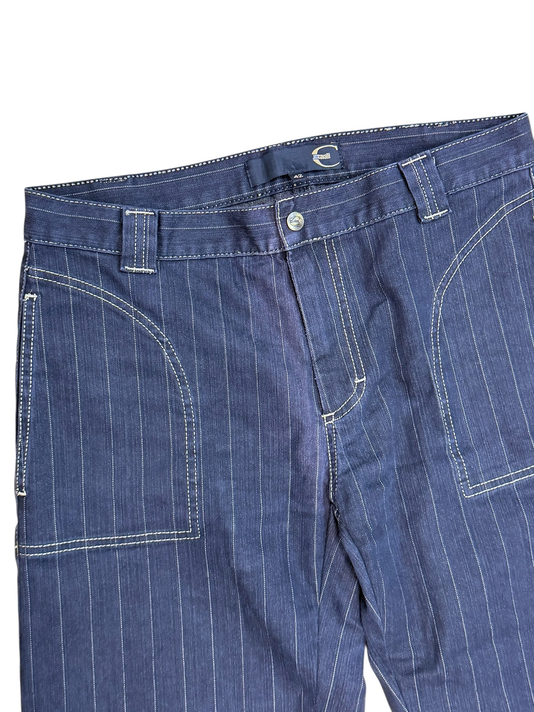 Just Cavalli Striped Denim Pants 2000's medium