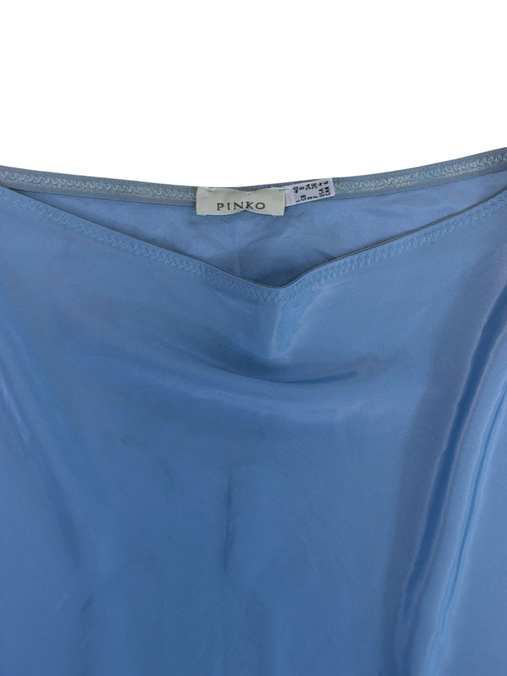 Pinko blue satin midi skirt