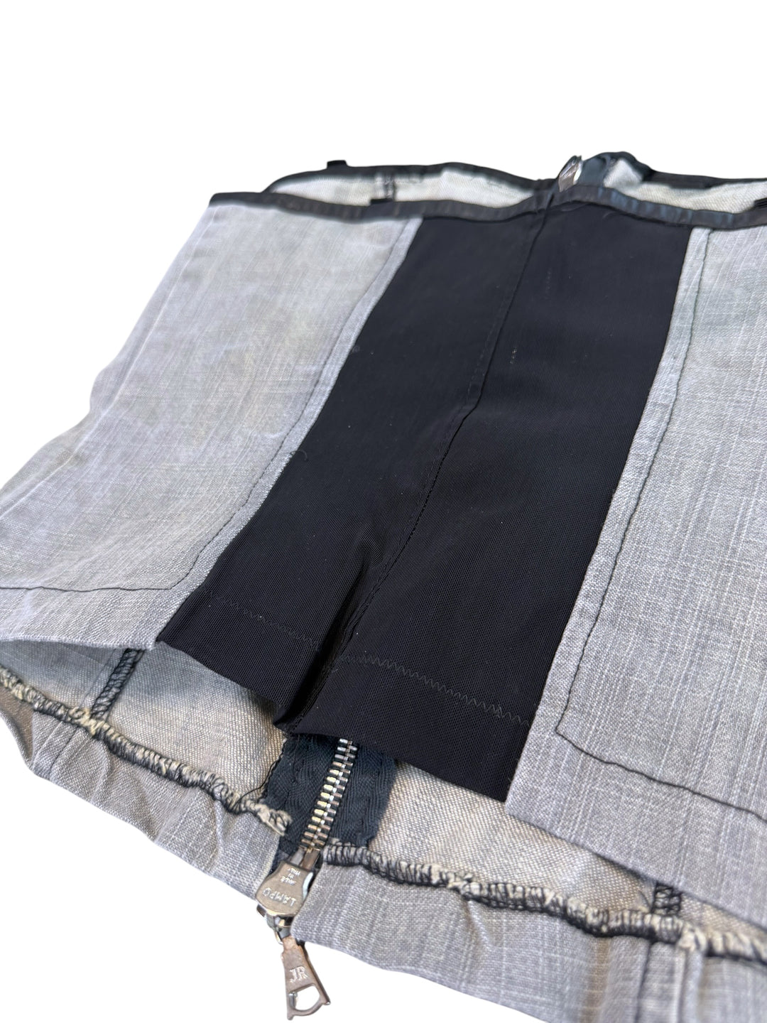 John Richmond grey strapless zip corset top