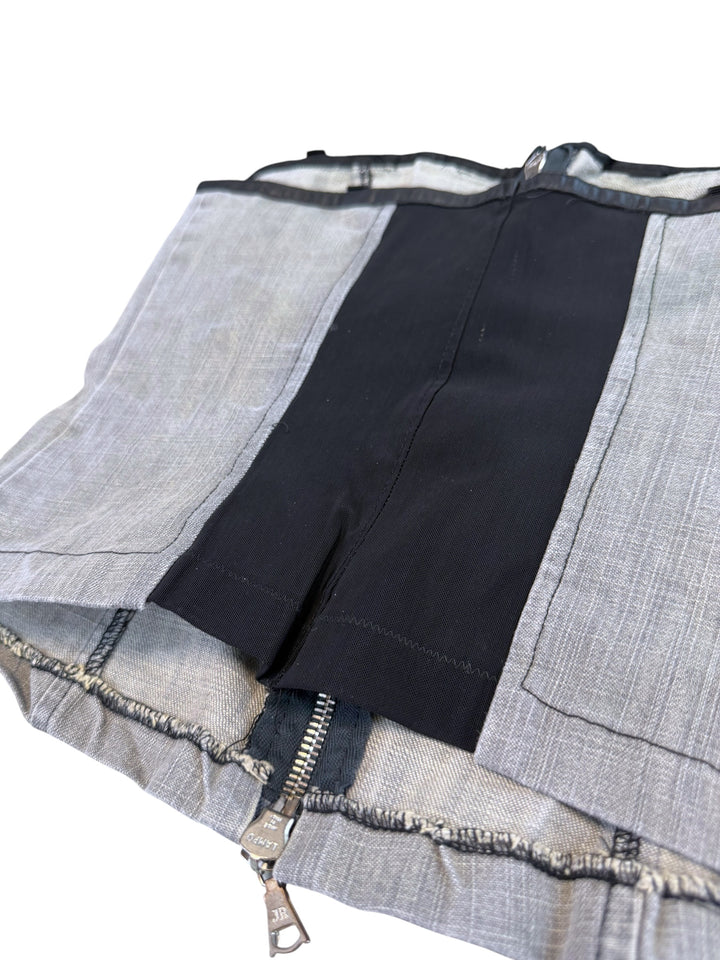 John Richmond grey strapless zip corset top
