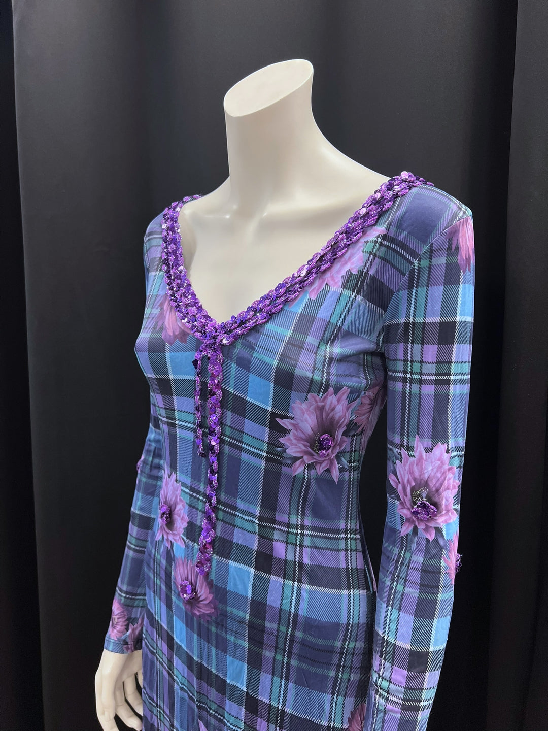 Versace Jeans Couture 2000s Sequin Trim Dress